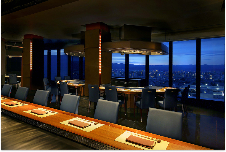 京都の絶景とともに味わう鉄板焼