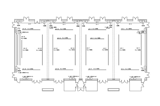 源氏の間の照明バトン・照明電源図