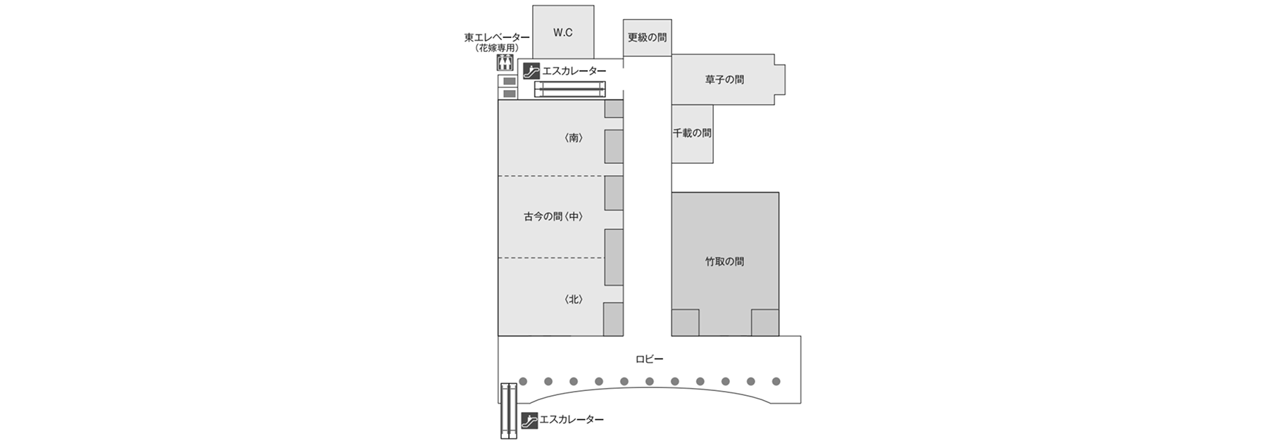 竹取の間のフロアマップ