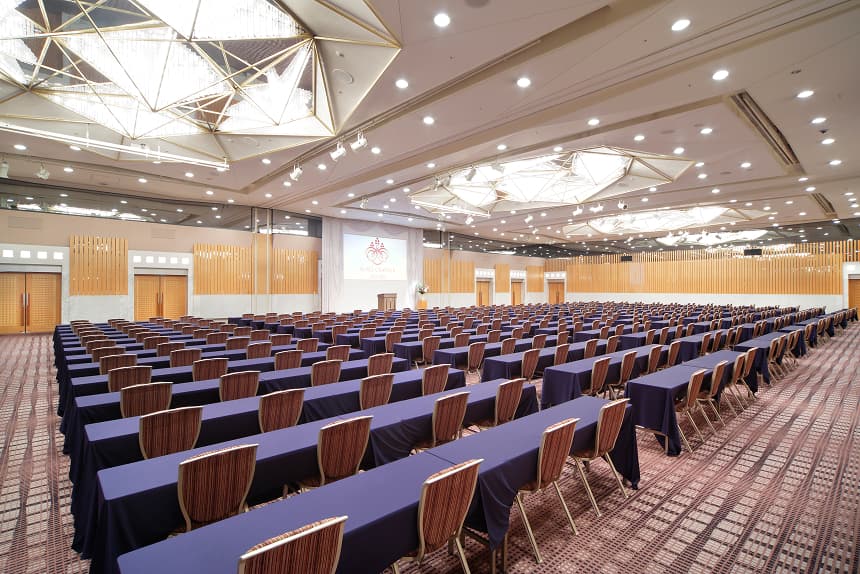 ホテルグランヴィア京都 大宴会場のスクール形式。