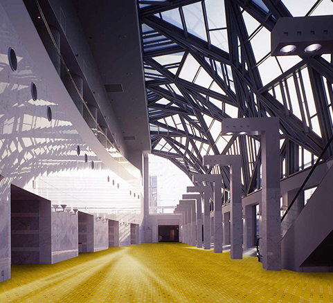 光溢れる宴会場ホワイエ