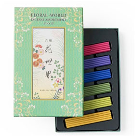 彩り豊かなスティック型お香と和柄パッケージの香セット
