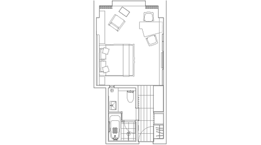 グランヴィアデラックスダブル タワービューの間取り図