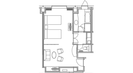 セミスイートツインの間取り図