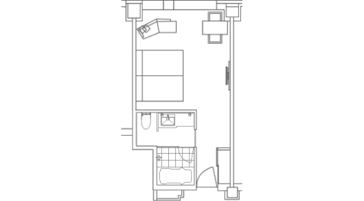 スーペリアツイン タワービューの間取り図